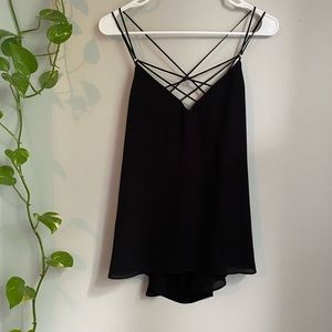 Crisscross Black Tank